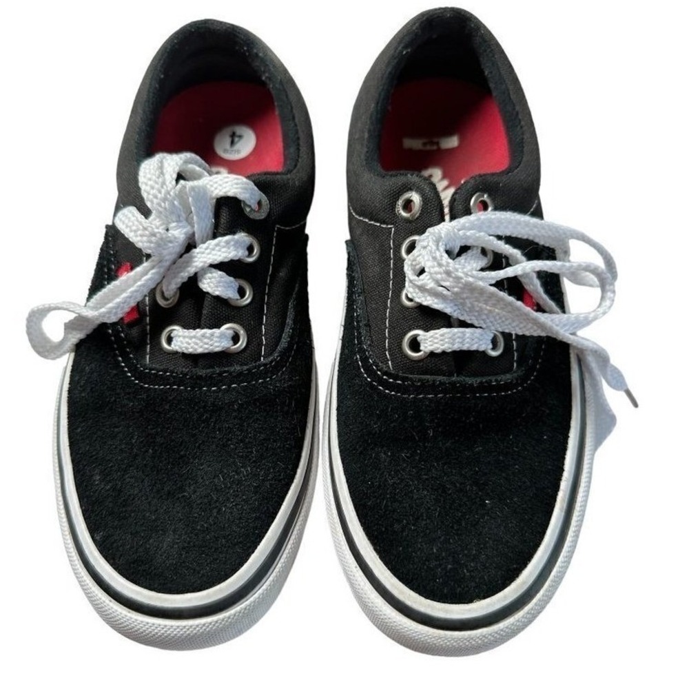 Vans Era Black White Suede Canvas Low Top Skate Shoes Size 4 Kids Womens 5.5